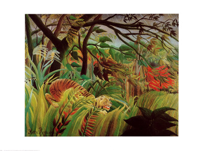 Henri Rousseau Surprised Storm in the Forest